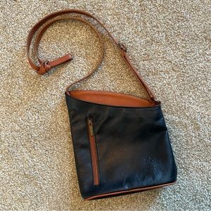 Vera Pelle Black and Brown Leather Bag